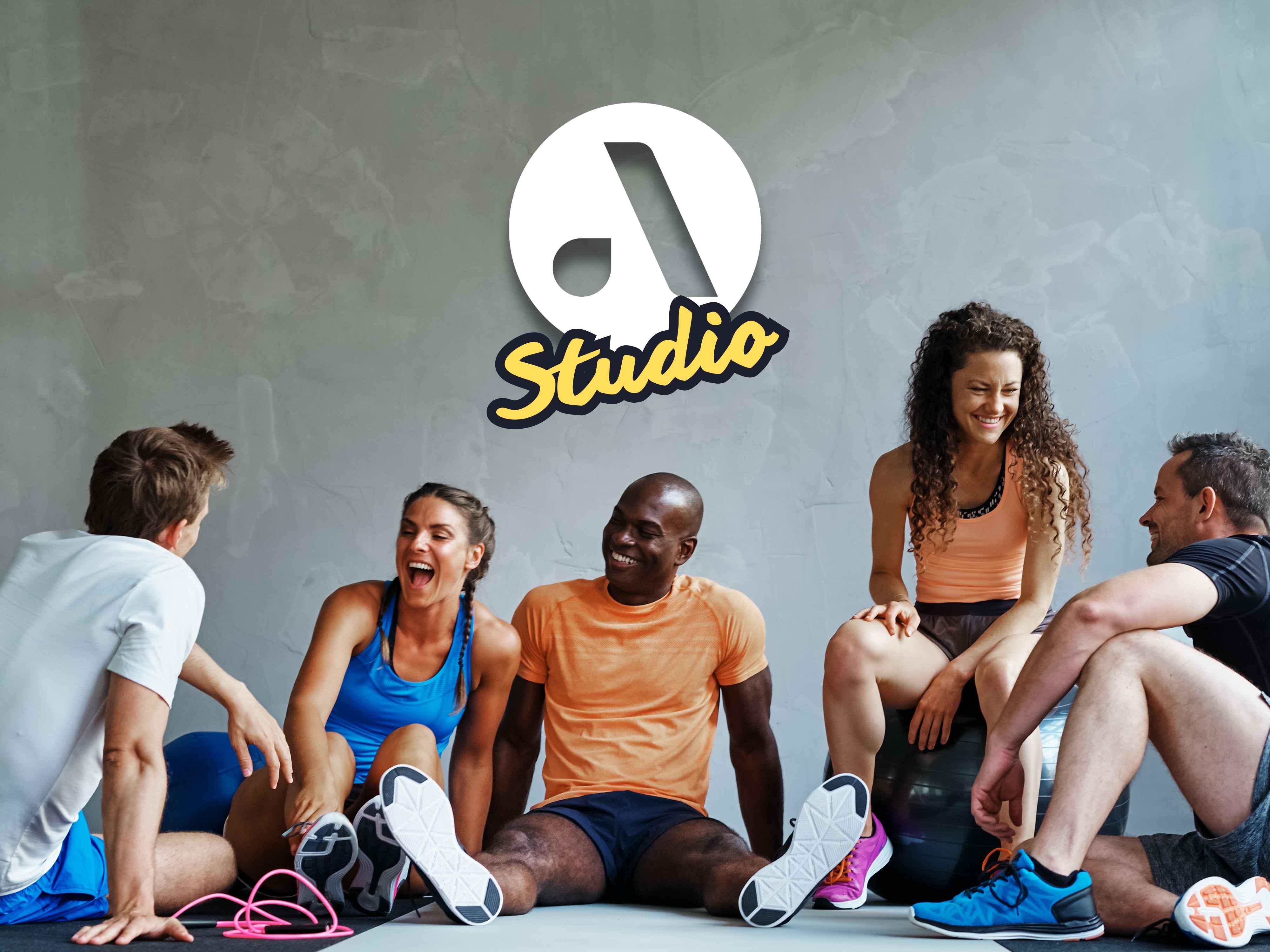 Fitness class with audiorooms Studio music