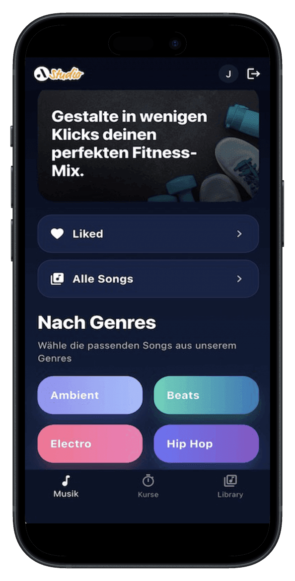 audiorooms Studio app – training phases with timer
