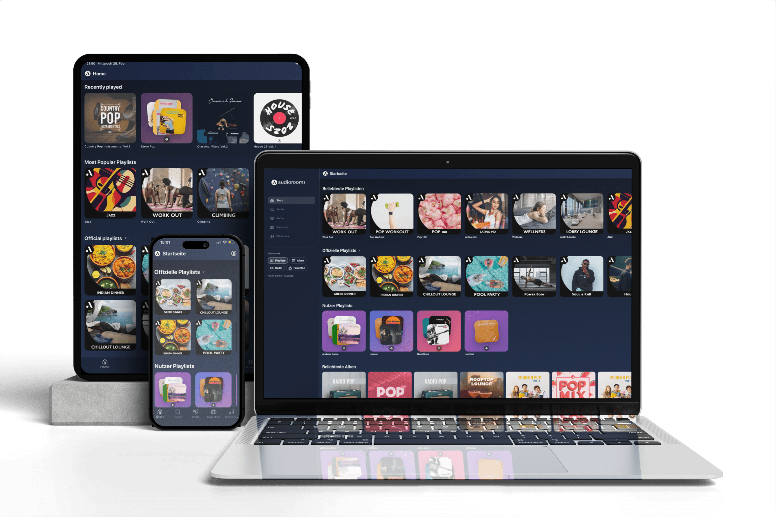 New app design on tablet, laptop and smartphone
