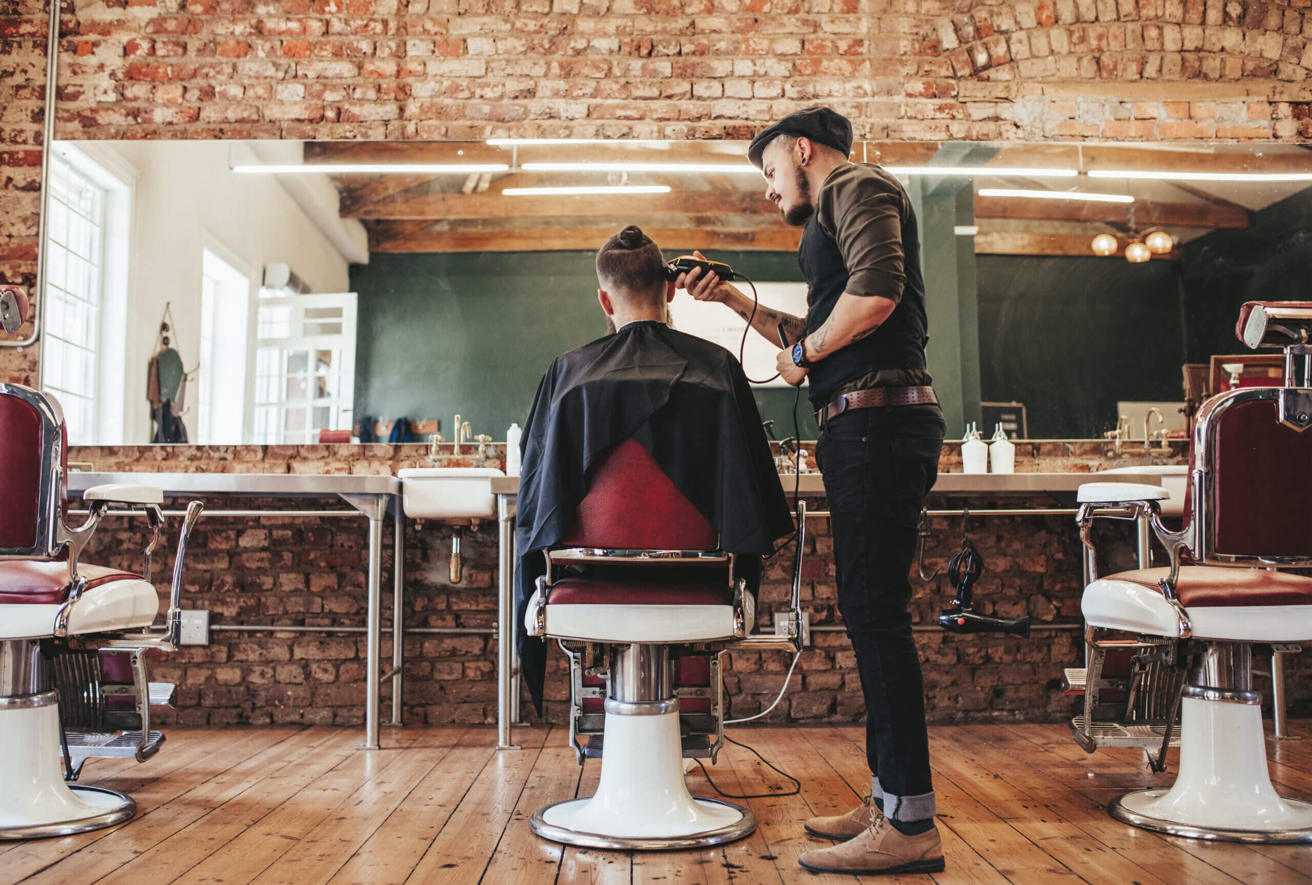 Hair salon with clients