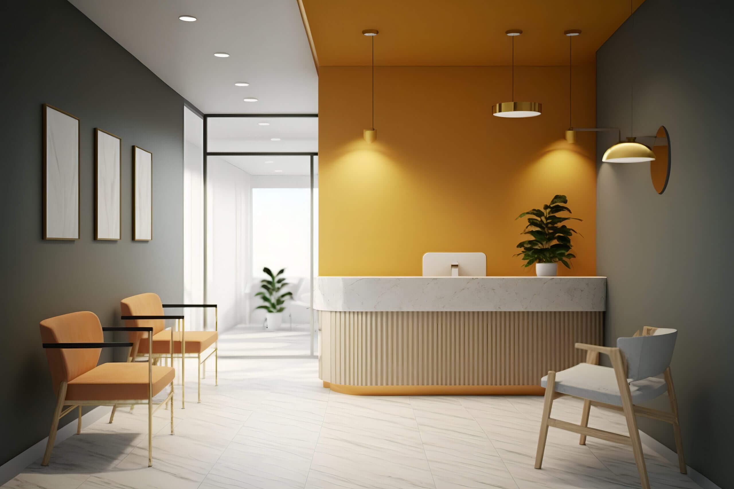 Modern reception and waiting area