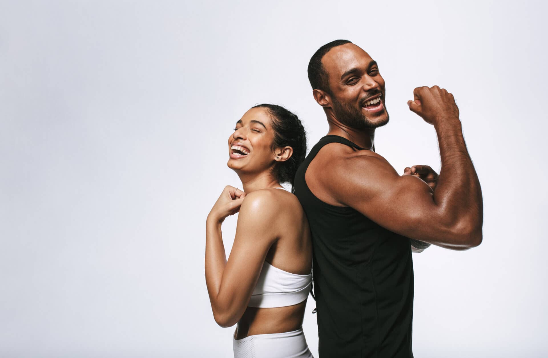 Two people in a gym